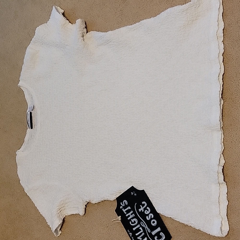 Croft & Barrow PXL White Gathered Top Short Sleeve
